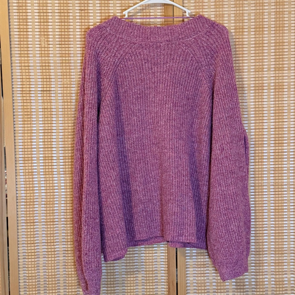 Lane Bryant Pink Marl Knit V-Neck Button Front Cardigan Sweater Plus Size 22/24 - Picture 2 of 7